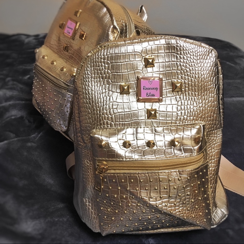 NWT Gold Studded Mini Backpack ✨ - Picture 4 of 7